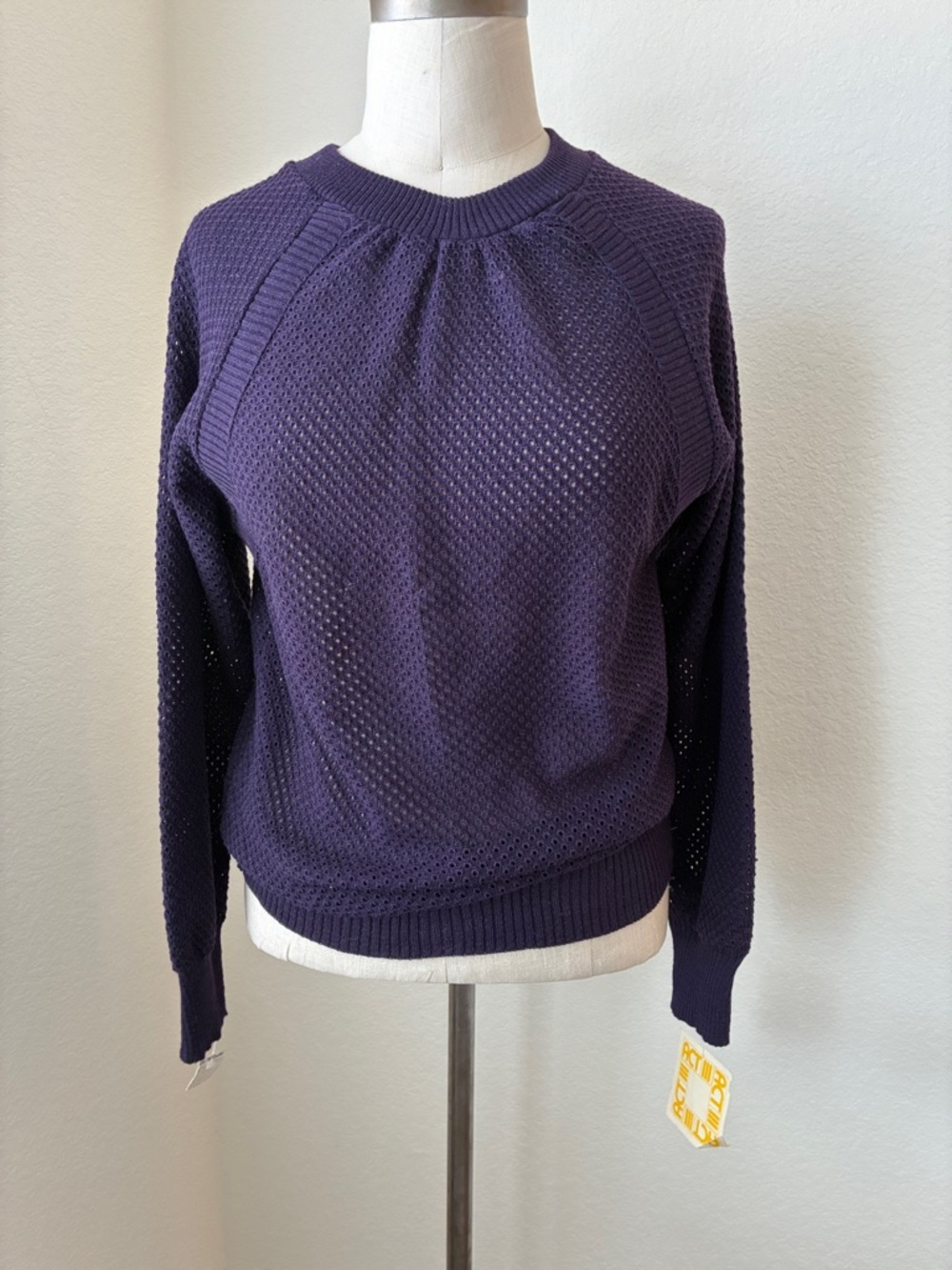 Vintage 80s New Old Stock Act III Women's Purple Sweater Dacron Wool Blend